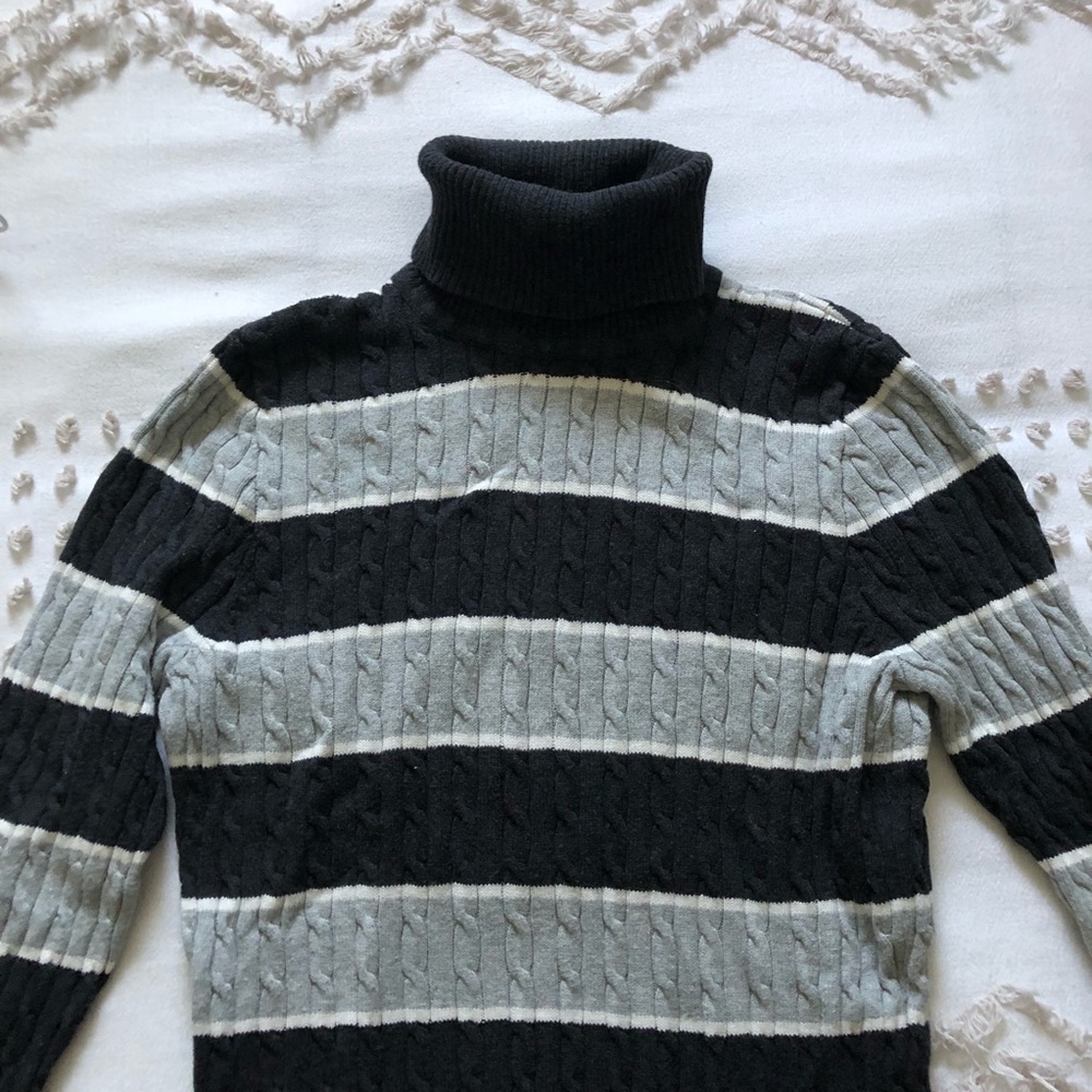 Striped Turtleneck Sweater